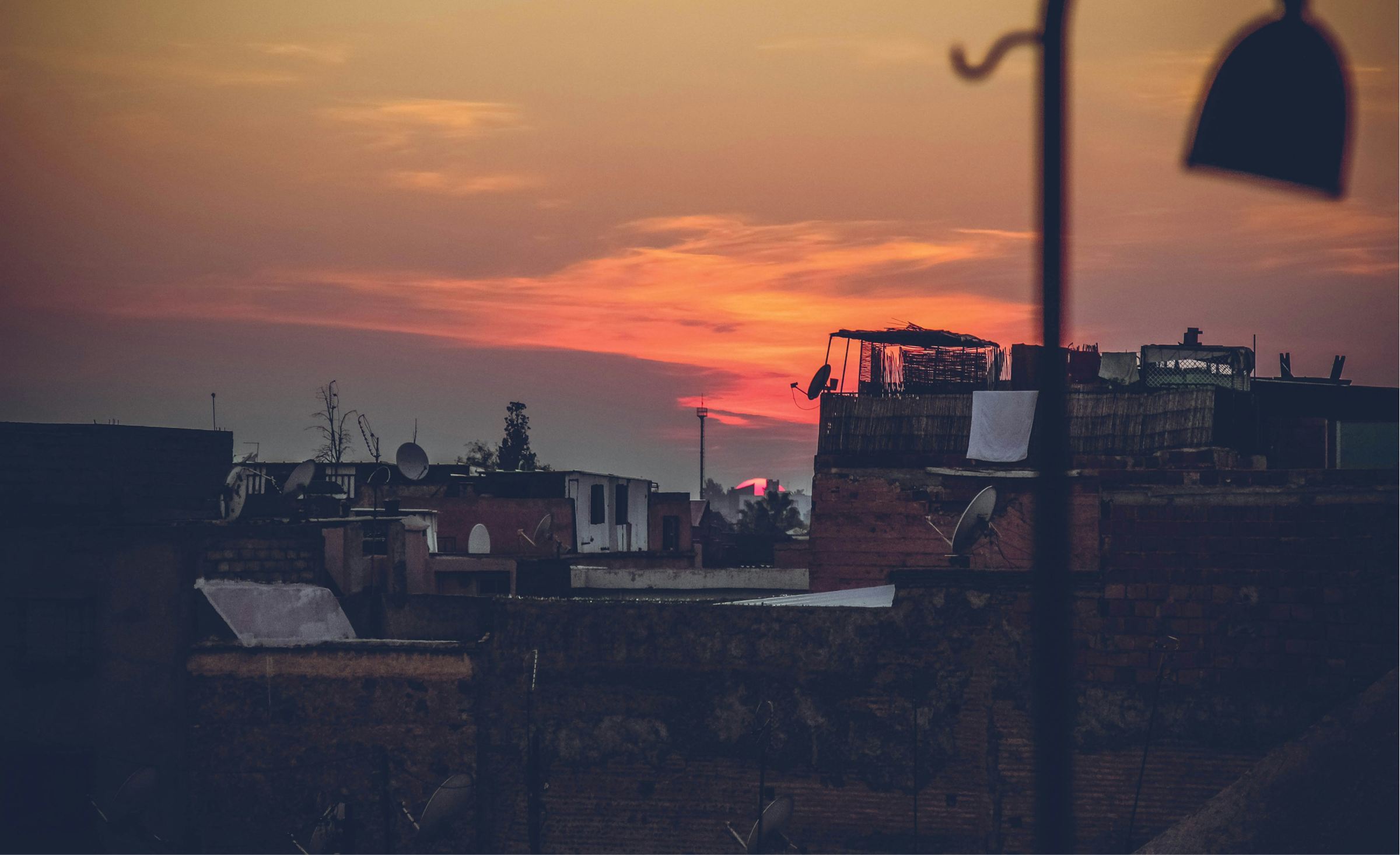 Earth rooftops at dusk